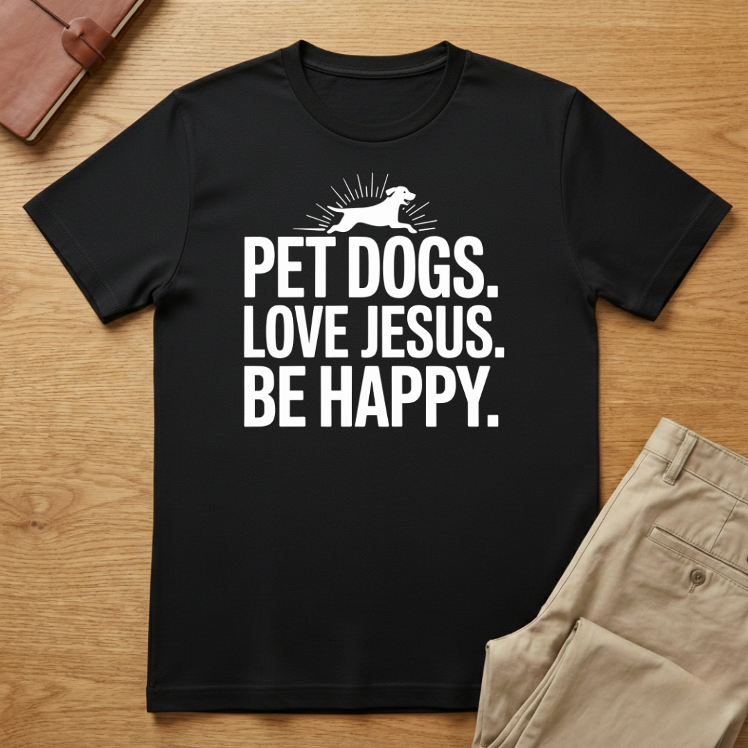 Pet Dogs Love Jesus Be Happy T-shirt