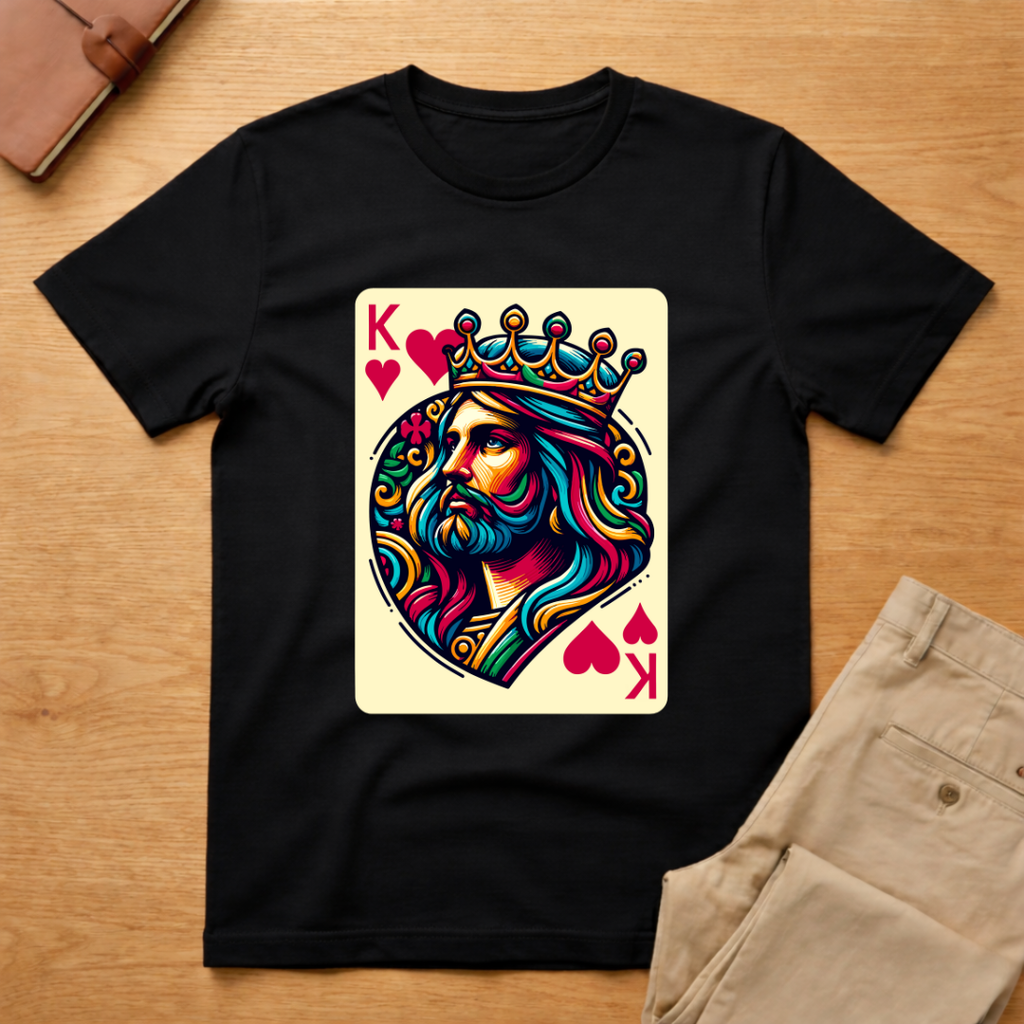Jesus King Hearts Card T-Shirt