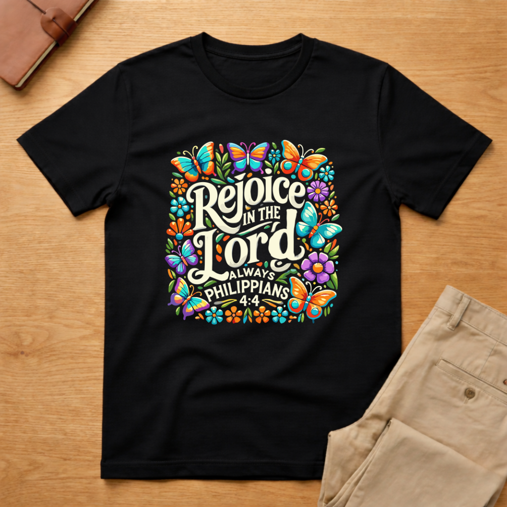 Rejoice In Lord Always Philippians 4:4 T-Shirt
