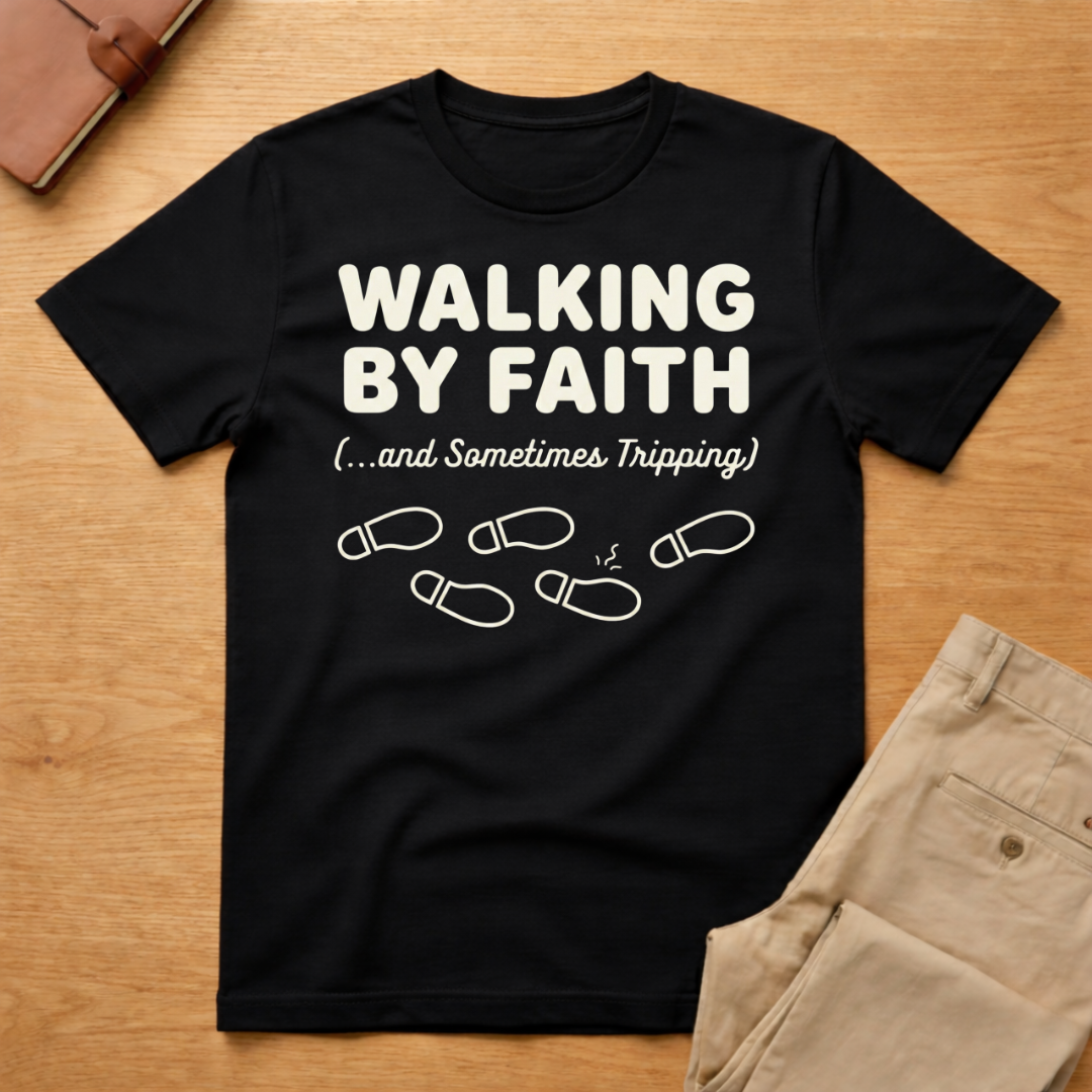 Walking By Faith and Sometimes Tripping T-Shirt