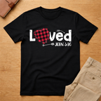 Loved John 3:16 Red Plaid Heart Valentines Day T-Shirt