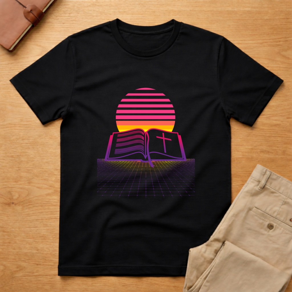 Christian Bible Sunset Retro T-Shirt