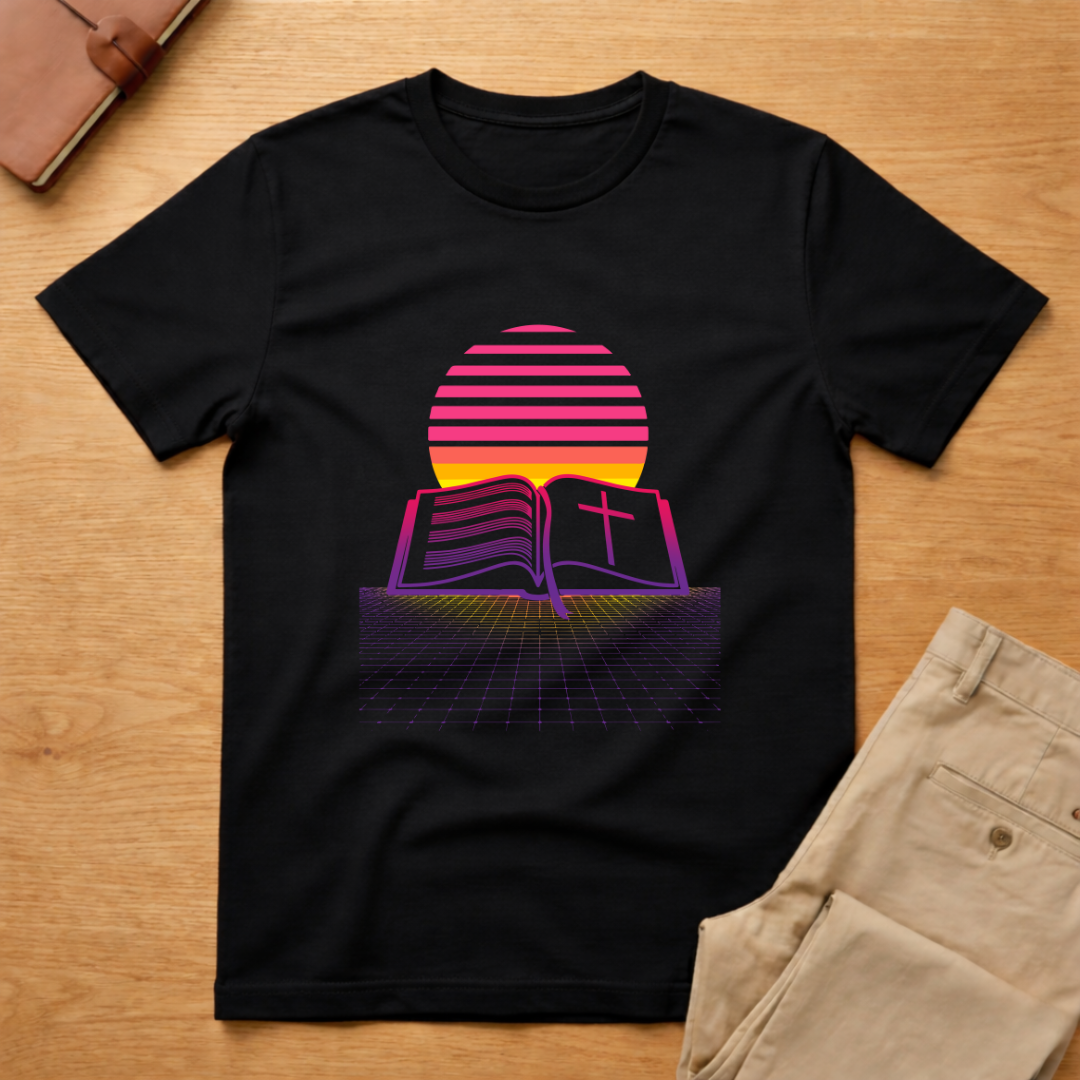 Christian Bible Sunset Retro T-Shirt