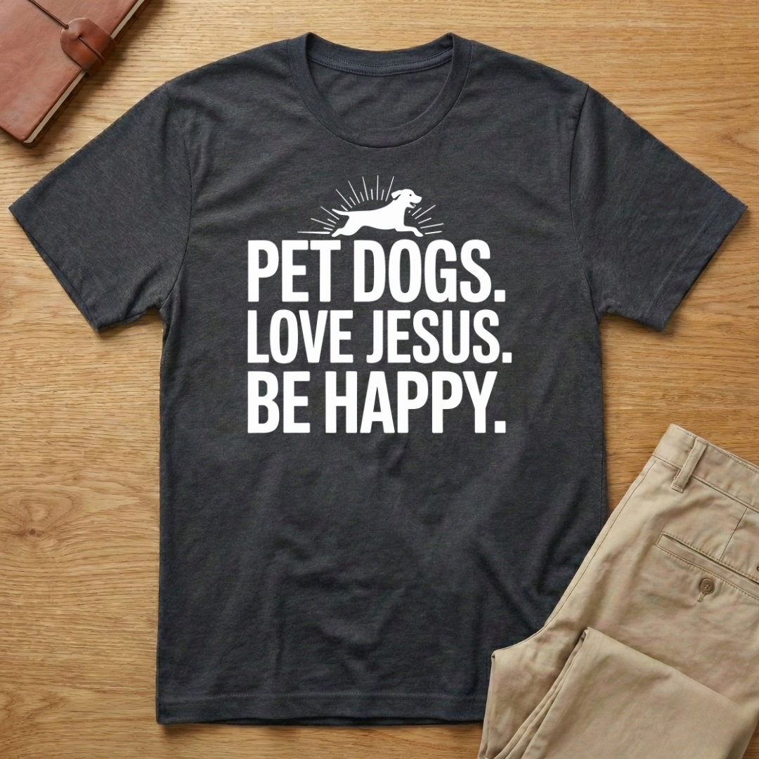 Pet Dogs Love Jesus Be Happy T-shirt