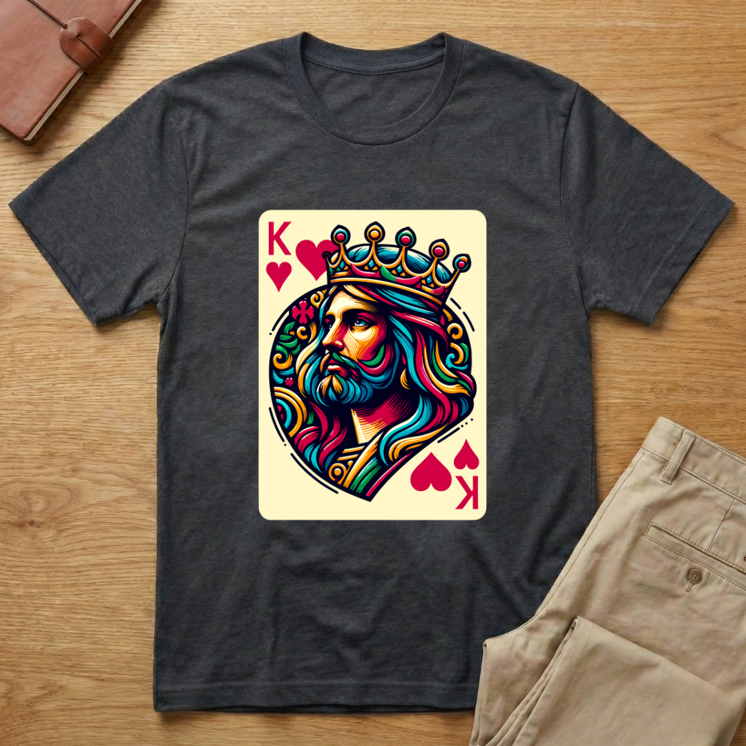 Jesus King Hearts Card T-Shirt