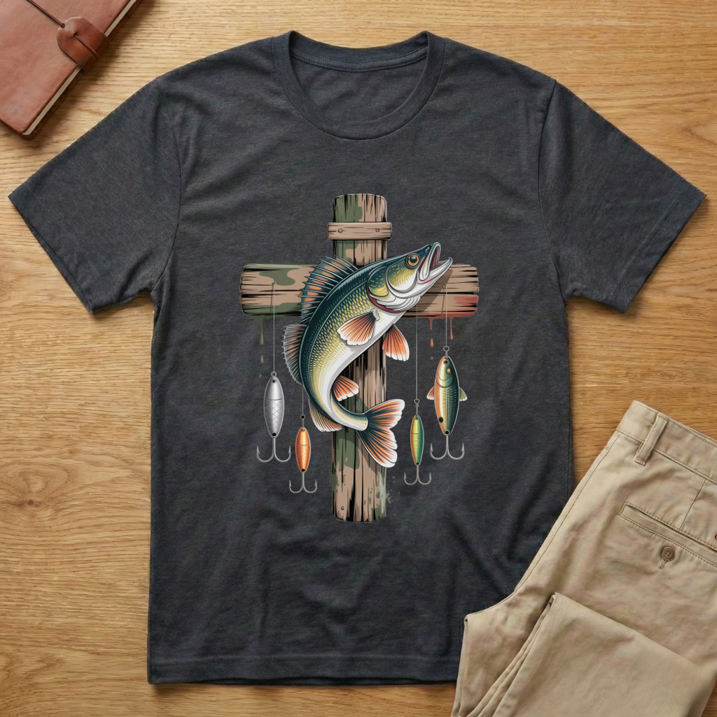 Camo Cross Fishing T-Shirt