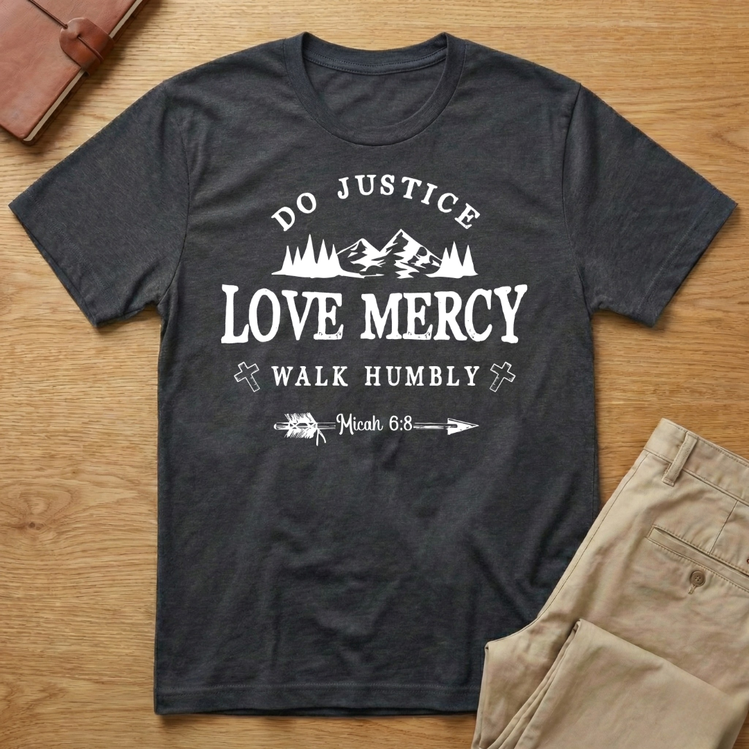 Do Justice Love Mercy Walk Humbly Micah 6:8 T-Shirt