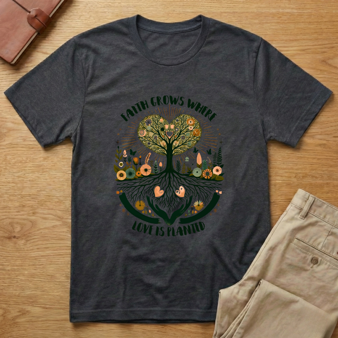 Faith Grows Where Love Is Planted T-shirt