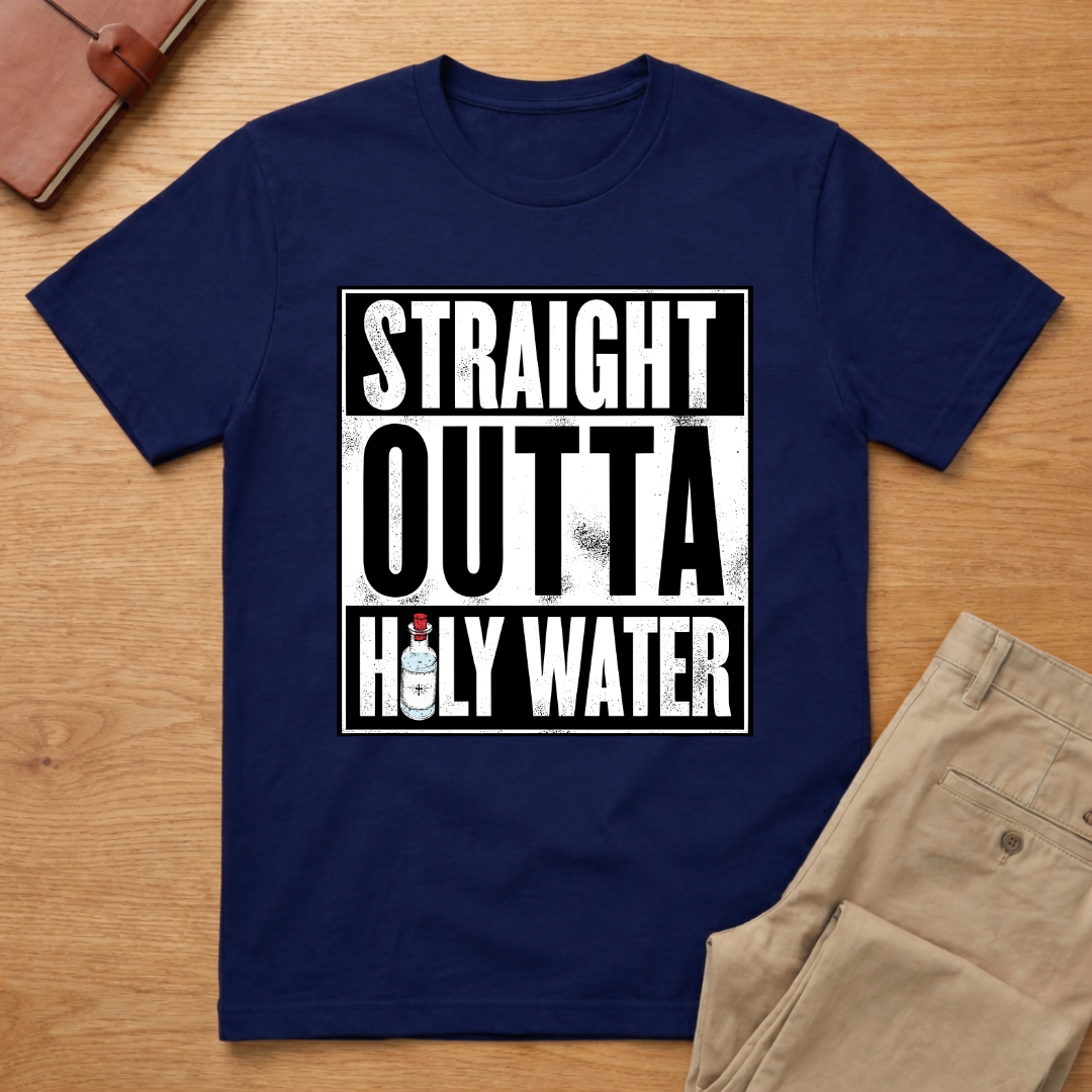 Straight Outta Holy Water Christian Baptism T-shirt