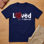 Loved John 3:16 Red Plaid Heart Valentines Day T-Shirt
