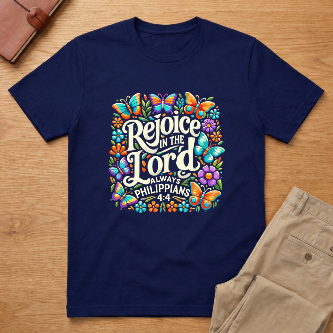 Rejoice In Lord Always Philippians 4:4 T-Shirt