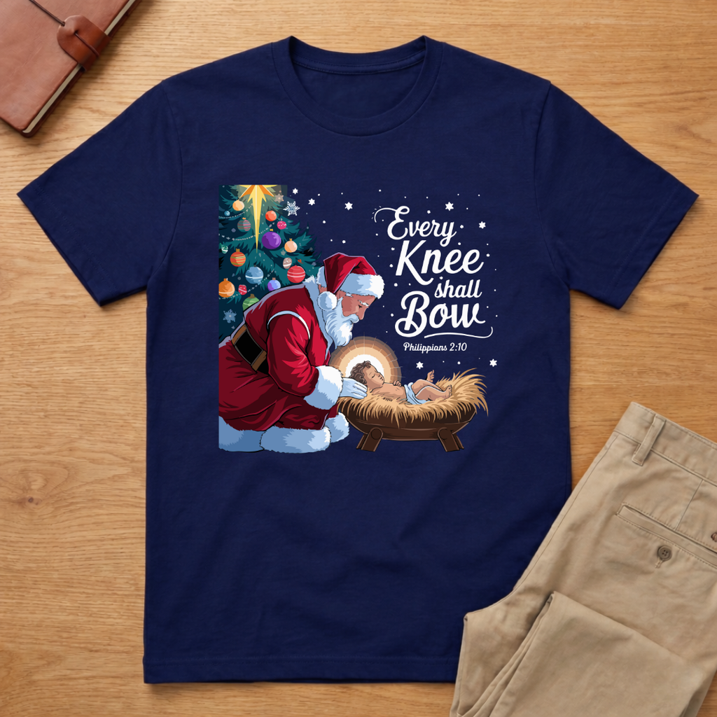 Every Knee Shall Bow Christmas T-shirt