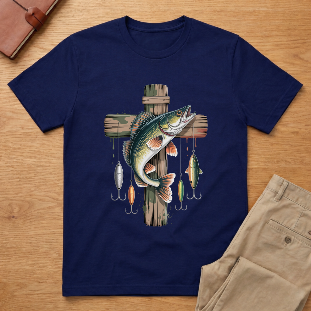 Camo Cross Fishing T-Shirt