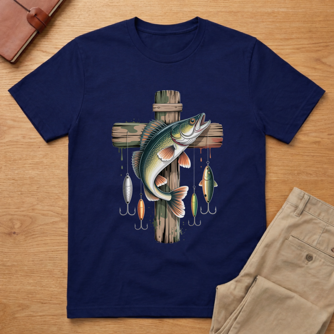 Camo Cross Fishing T-Shirt