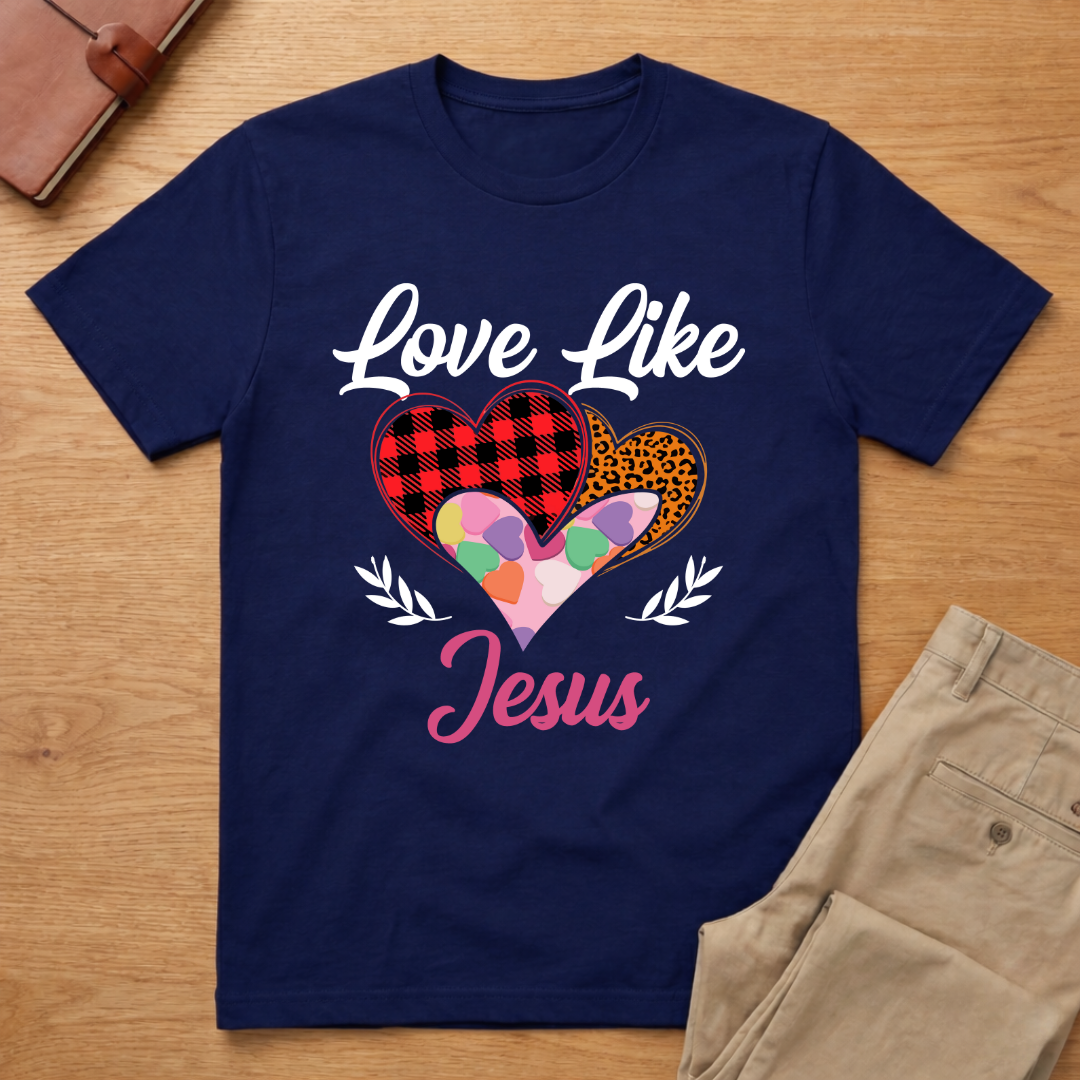 Mothers Day Buffalo Plaid Love Like Jesus T-Shirt