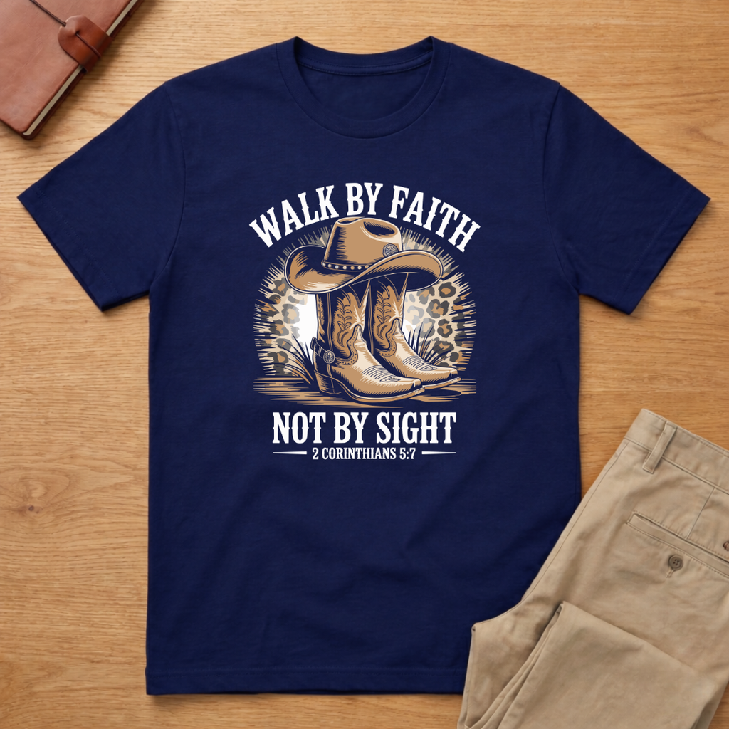 Walk by Faith Not by Sight Cowboy T-Shirt