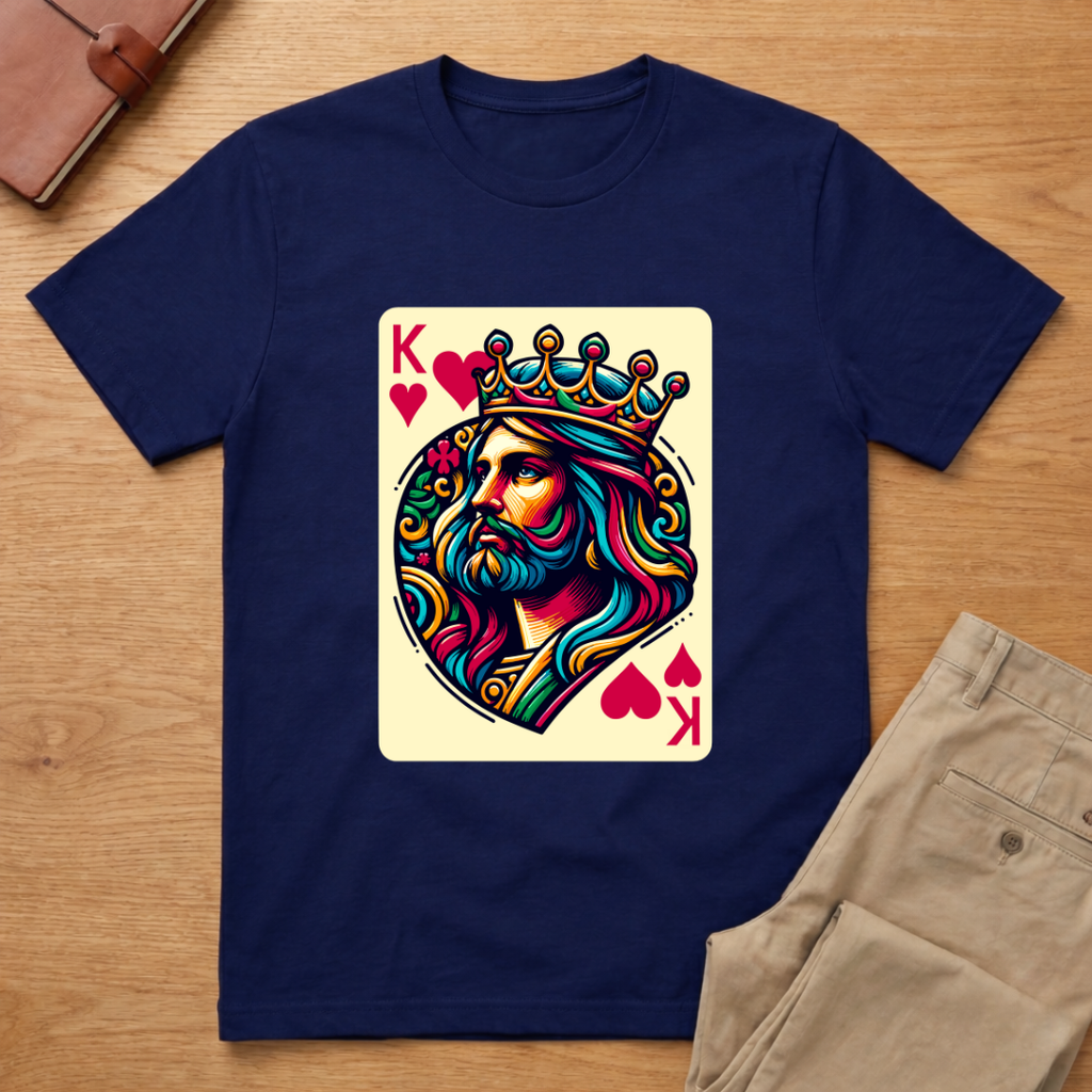 Jesus King Hearts Card T-Shirt