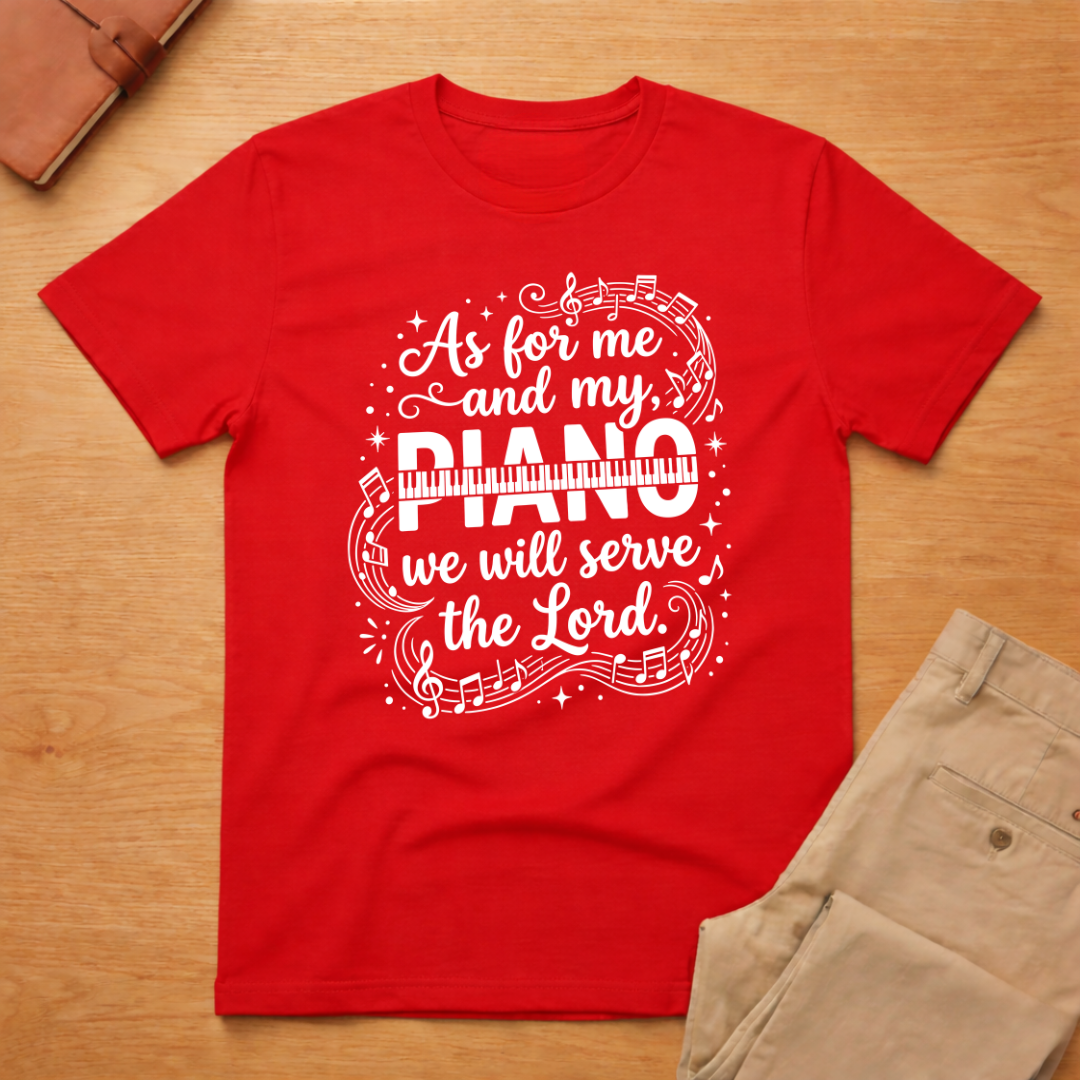 As For Me and My Piano We Will Serve the Lord T-Shirt