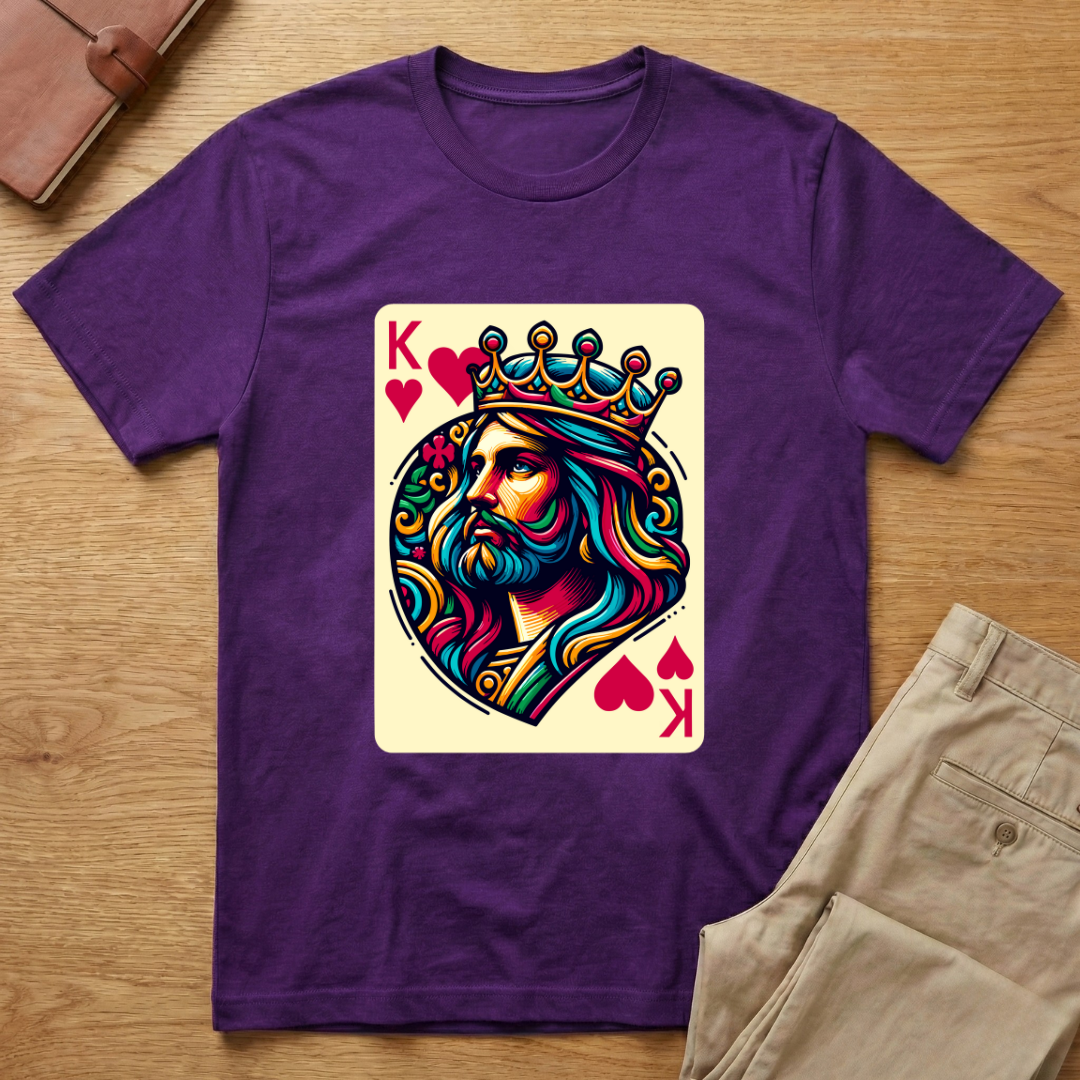 Jesus King Hearts Card T-Shirt