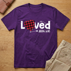 Loved John 3:16 Red Plaid Heart Valentines Day T-Shirt