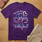 This Girl Runs On Jesus And Volleyball T-Shirt