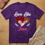 Mothers Day Buffalo Plaid Love Like Jesus T-Shirt