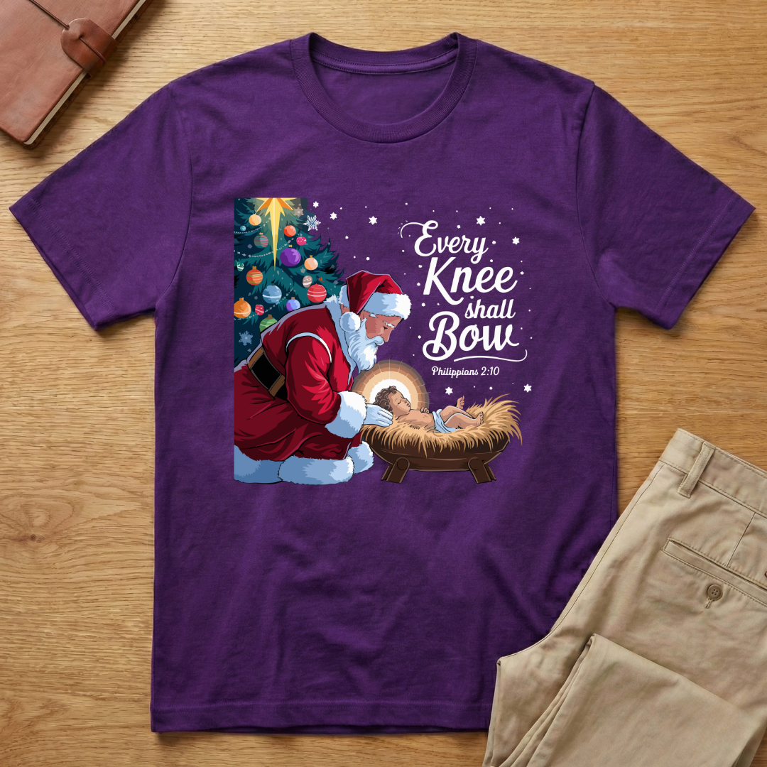 Every Knee Shall Bow Christmas T-shirt