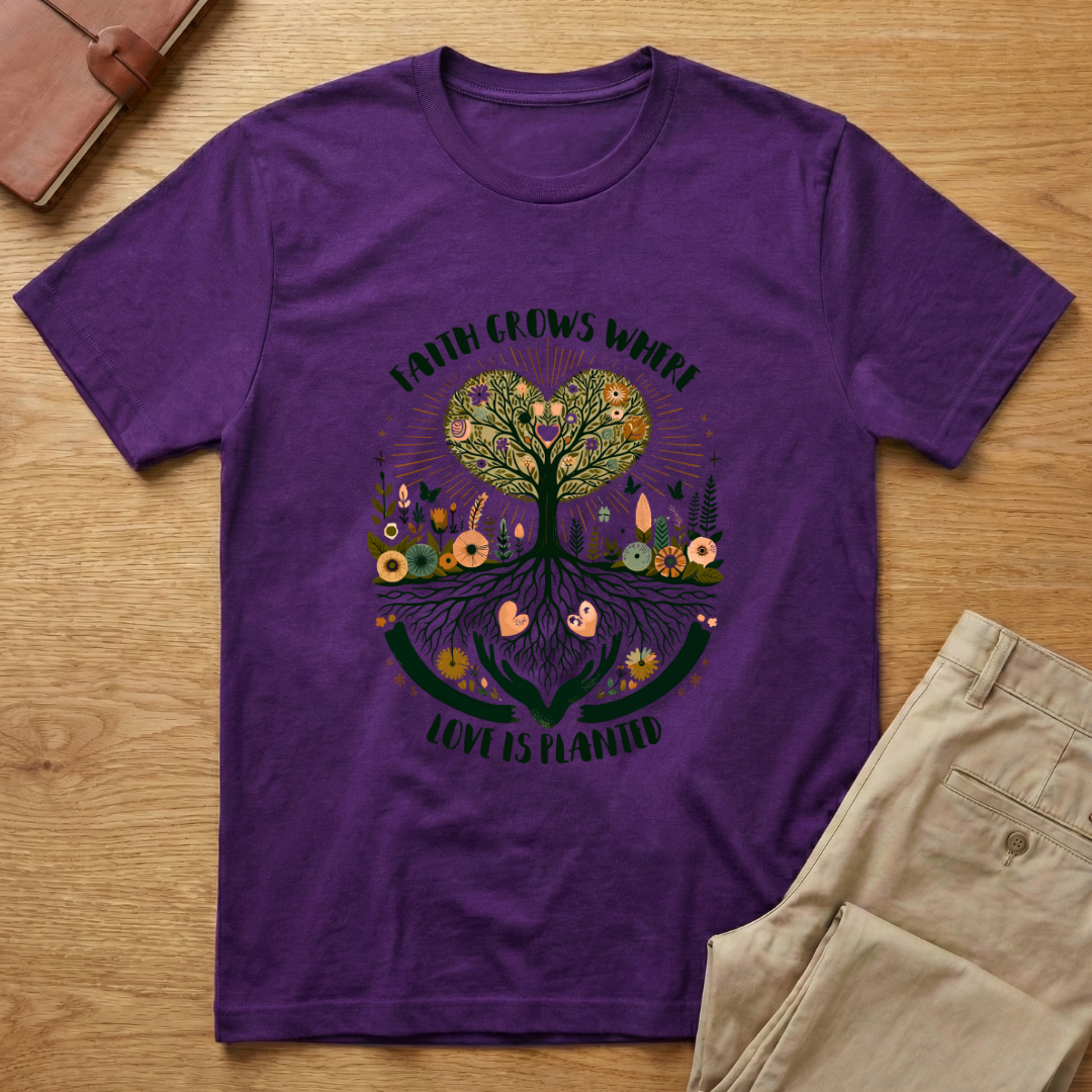 Faith Grows Where Love Is Planted T-shirt