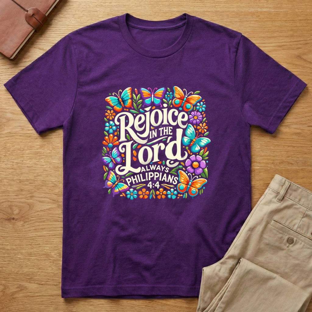 Rejoice In Lord Always Philippians 4:4 T-Shirt