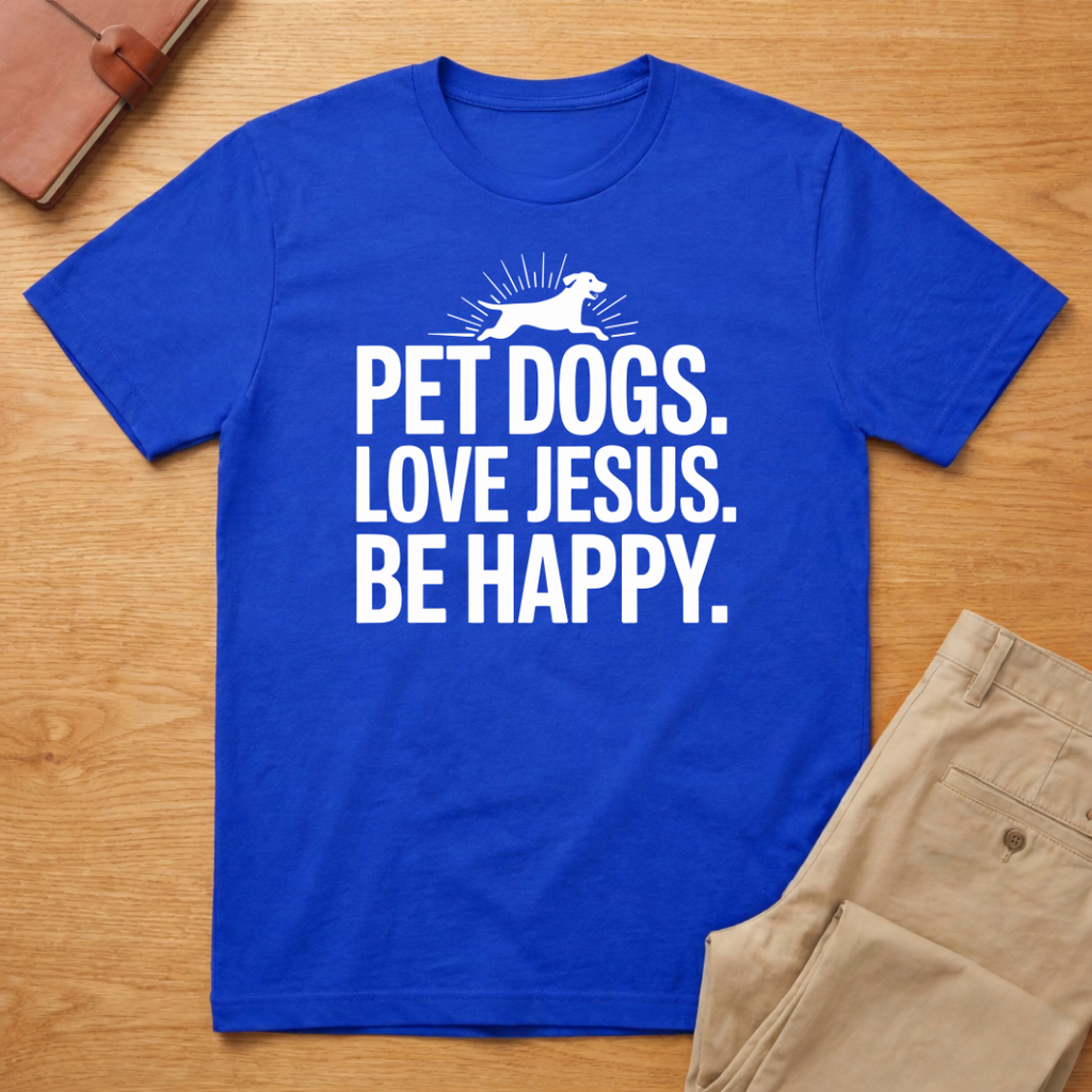 Pet Dogs Love Jesus Be Happy T-shirt