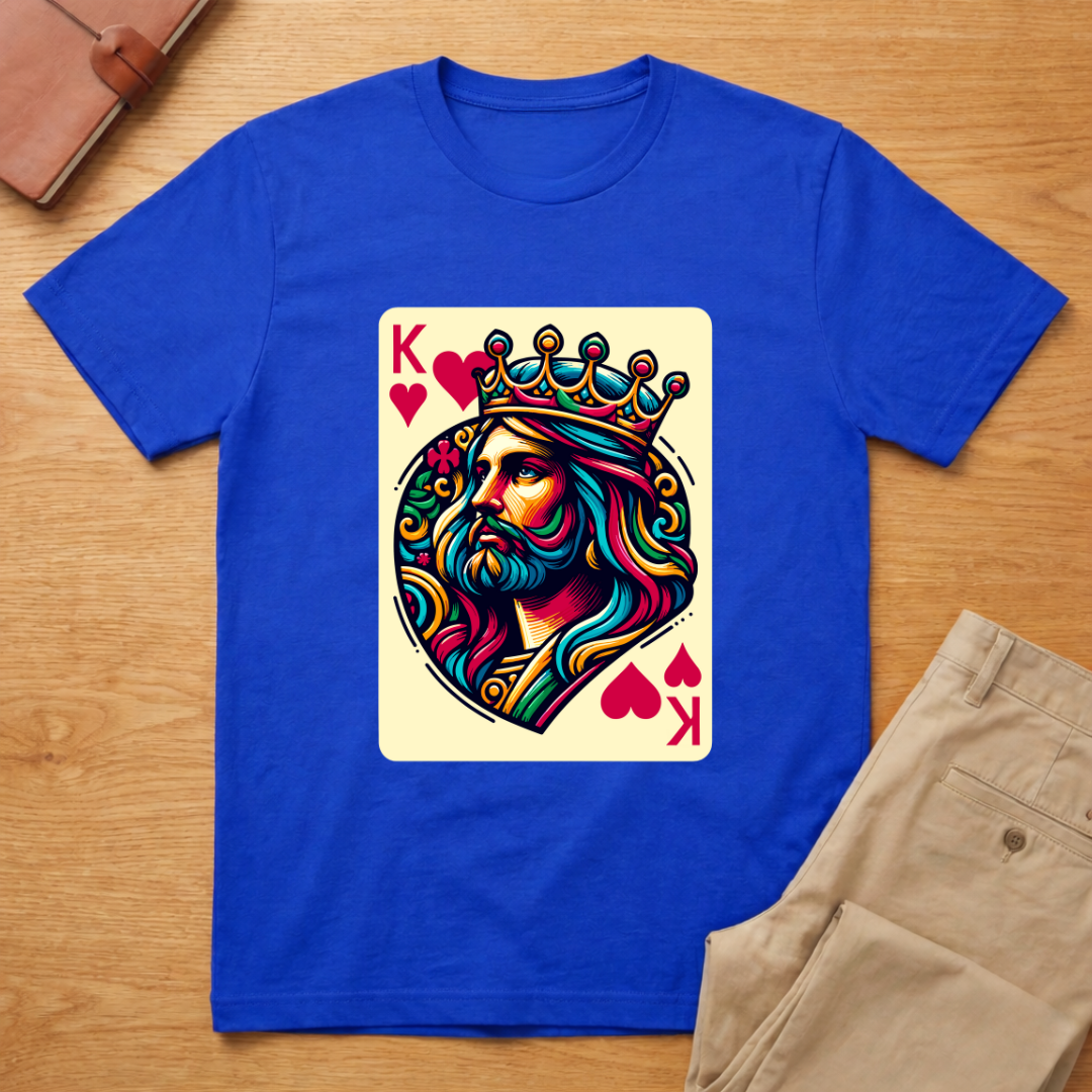 Jesus King Hearts Card T-Shirt