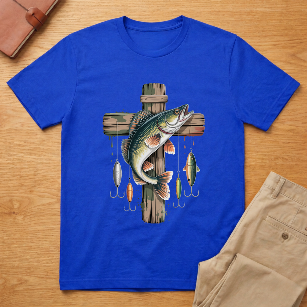 Camo Cross Fishing T-Shirt
