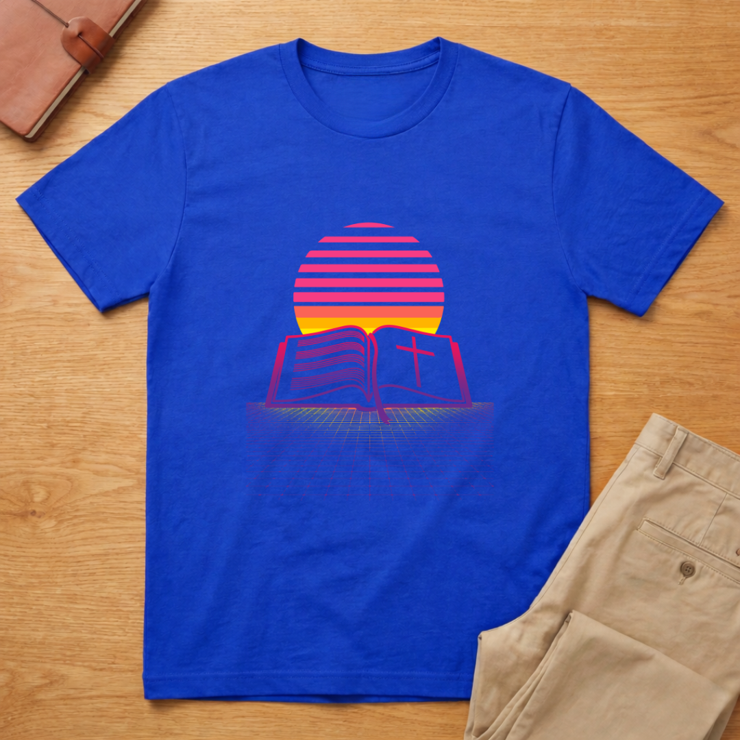 Christian Bible Sunset Retro T-Shirt