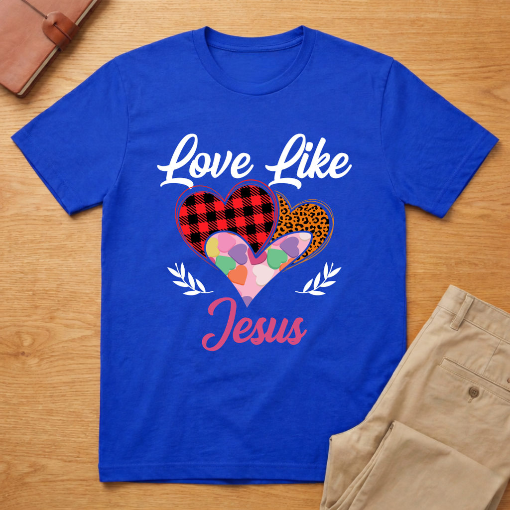 Mothers Day Buffalo Plaid Love Like Jesus T-Shirt
