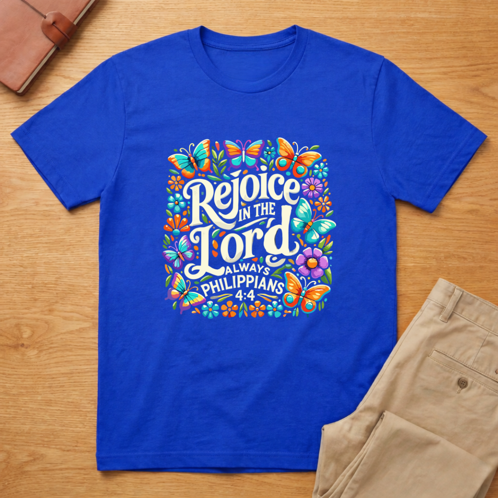 Rejoice In Lord Always Philippians 4:4 T-Shirt