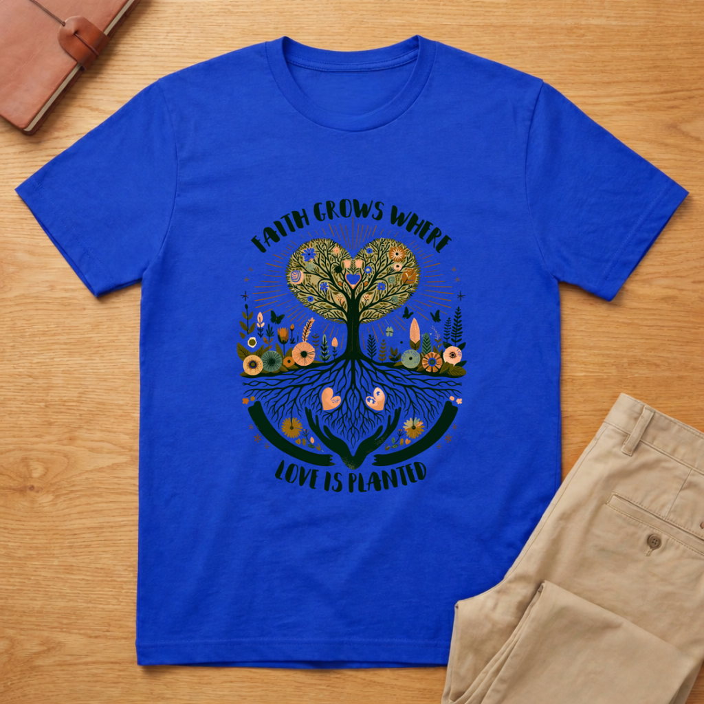 Faith Grows Where Love Is Planted T-shirt