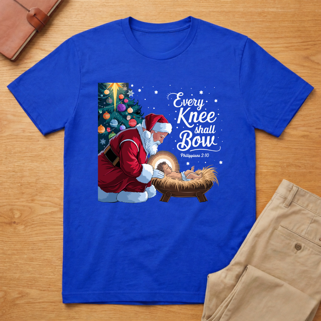 Every Knee Shall Bow Christmas T-shirt