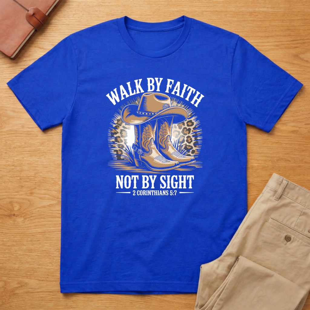Walk by Faith Not by Sight Cowboy T-Shirt