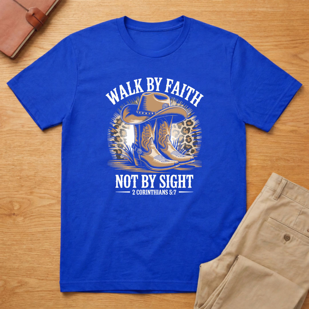 Walk by Faith Not by Sight Cowboy T-Shirt