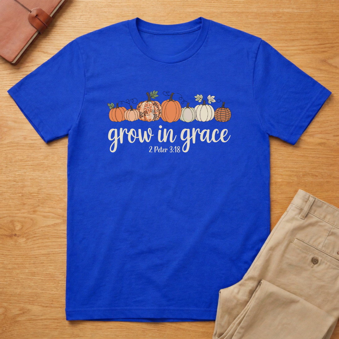 Grow in Grace Pumpkins Fall Thanksgiving T-Shirt