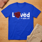 Loved John 3:16 Red Plaid Heart Valentines Day T-Shirt