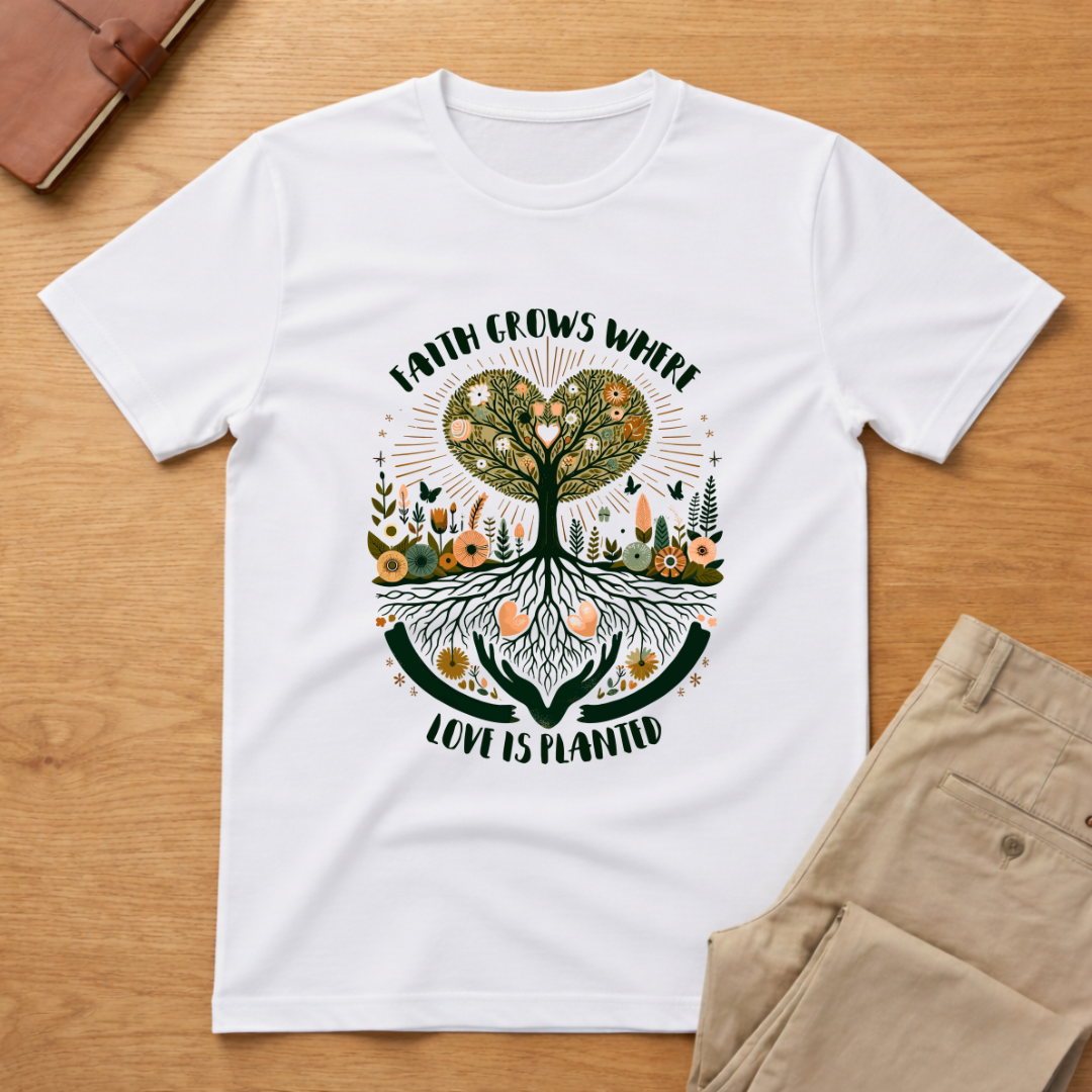 Faith Grows Where Love Is Planted T-shirt